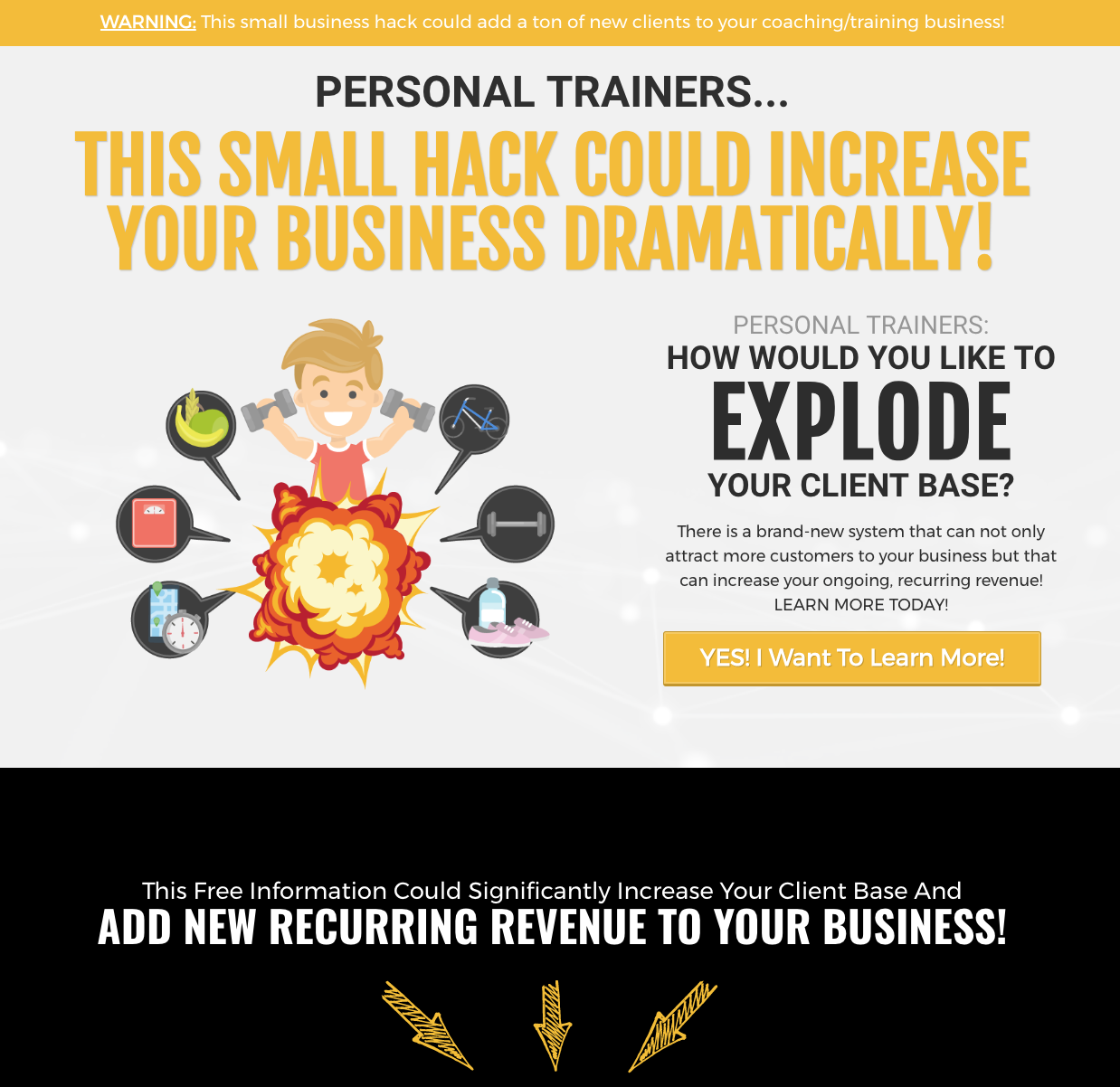 Personal Trainer Squeeze Page